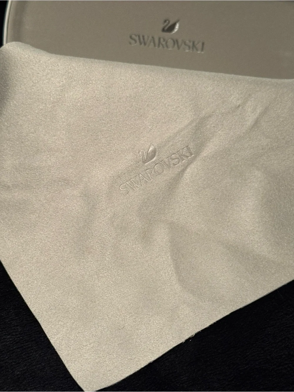 Swarovski Ivory White Glasses Case with Swan Logo